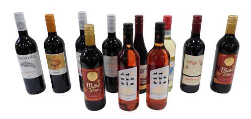 V - Two bottles of Jack Rabbit White Zinfandel Summer Fruits, other red wine, etc., Flagstone Merlot...