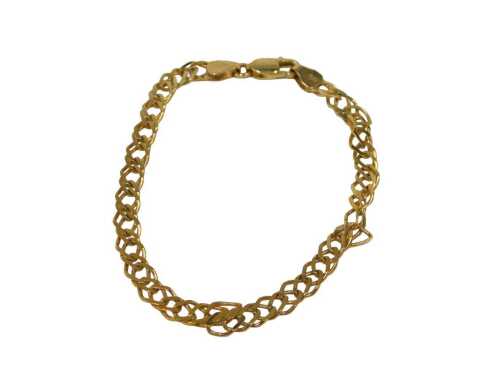 A double curb link bracelet, yellow metal stamped Italy 9kt, 16cm long, 4.1g.