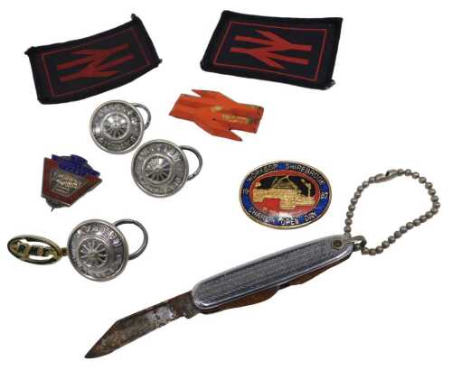 Railway Interest. Comprising three British Railways buttons, an RMT badge, a 30 Membership Years...