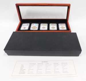 A UK 2024 22ct gold five coin sovereign collection NGC Gem proof first day of issue coin set,... - 3