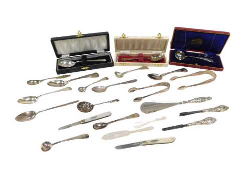 Various silver and other flatware, a Victorian silver Kings pattern teaspoon, by William Eaton,...