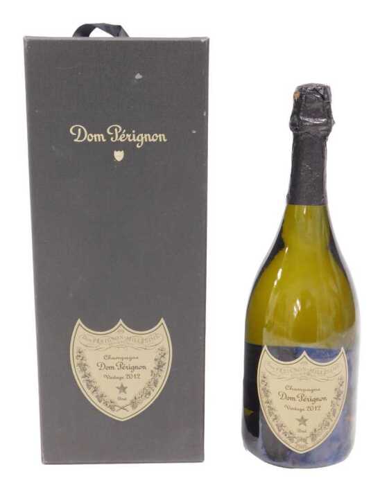 A bottle of Dom Perignon 2012 Brut Champagne, 750ml, in outer box.
