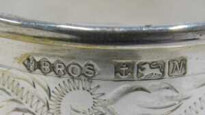 Various napkin rings, a chased example, another plain, a D end example, Birmingham 1948, 5cm... - 7