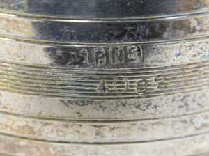 Various napkin rings, a chased example, another plain, a D end example, Birmingham 1948, 5cm... - 15