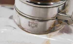 A leather travelling decanter case, containing a cut glass decanter with corklined screw top,... - 3