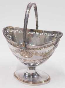 A 19thC silver plated single candlestick, with urn sconce, tapering stem, on oval floral base,... - 3