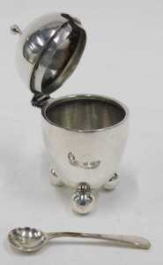 A set of four Victorian silver pepper pots, each of domed form, with pierced screw tops, on... - 4