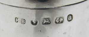 A set of four Victorian silver pepper pots, each of domed form, with pierced screw tops, on... - 6