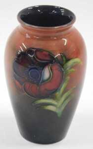 A Moorcroft pottery flambe Anemone pattern vase, of shouldered form, 12cm high. - 2
