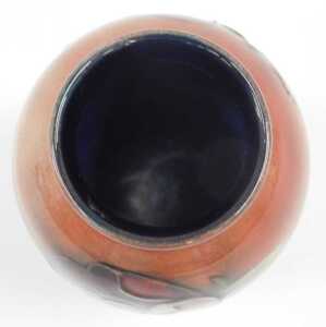 A Moorcroft pottery flambe Anemone pattern vase, of shouldered form, 12cm high. - 3