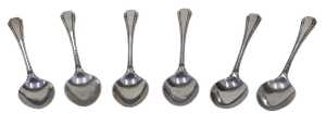 A set of six George V silver teaspoons, bright cut decorated with plain bowls, by Thomas...