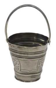 A late 19th/early 20thC miniature model of a bucket, of shaped circular form, chased with...