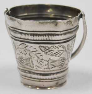 A late 19th/early 20thC miniature model of a bucket, of shaped circular form, chased with... - 2