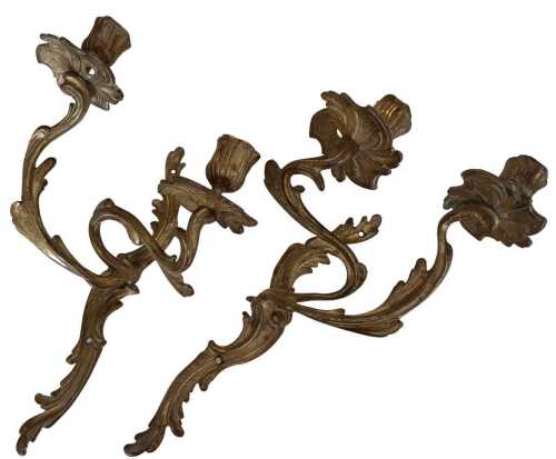 A pair of gilt ormolu wall lights