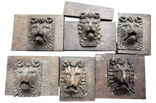 Carved lion panels