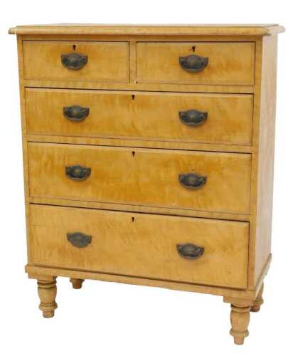 A Victorian painted pine chest with scumbled decoration, of two short over three long graduated...