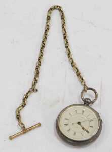 A George V silver-cased chronograph photo watch, with white enamel dial, numbered 59733, in... - 3