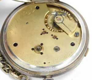 A George V silver-cased chronograph photo watch, with white enamel dial, numbered 59733, in... - 4