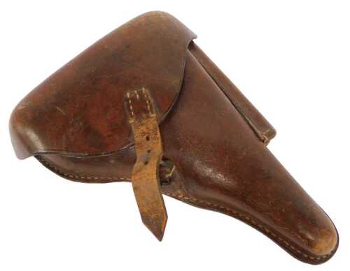 A German First World War brown leather Luger pistol holster, stamped to reverse Kem Klager & Cie...