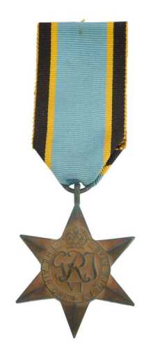 A First World War Air Crew Europe Star, with blue, black and gold ribbon.