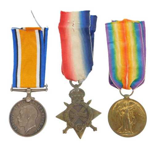 Three medals, named to a K.17564 AHA Stevens, leading stoker, the 1914-18 Medal, the 1914-15...