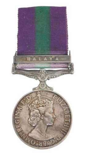 An Elizabeth II Malaya Medal, named to 22550095 Craftsman RT Lord R.E.M.E.