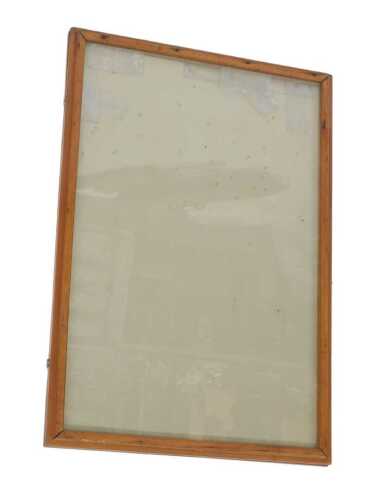A glazed display case, with a moulded frame, 93cm high, 63.5cm wide, 5cm deep.