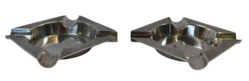 Two Elizabeth II silver ashtrays, of square canted form, each with engine-turned decoration,...