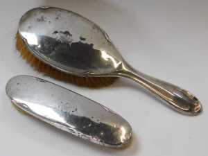 A group of small silver and silver-mounted items, including a silver-mounted hairbrush and... - 3