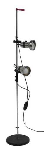 A 1970s painted metal and chrome floor lamp, 131cm high.