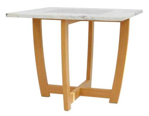 A Bespoke handmade oak coffee table by Millside Kitchens and Furniture, the square top inset...