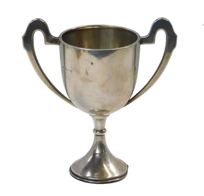 A George V silver twin-handled trophy, Birmingham 1935, 6.13oz.