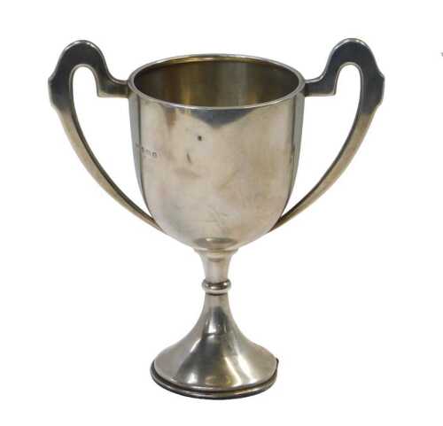 A George V silver twin-handled trophy, Birmingham 1935, 6.13oz.