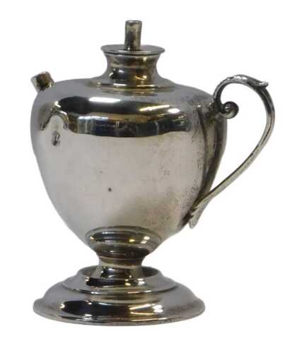 A 19thC silver table lighter, of cylindrical tapering form, raised on a circular stepped base,...