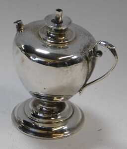 A 19thC silver table lighter, of cylindrical tapering form, raised on a circular stepped base,... - 2
