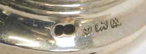 A pair of George V loaded silver candlesticks, of squat form, Birmingham 1922, 3.27oz all in,... - 3
