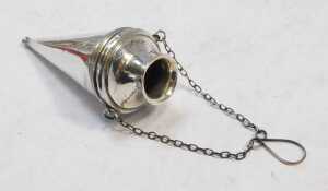 A George V silver posy holder, with a hanging chain suspension, of tapering form, Birmingham... - 2