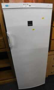 A Zanussi upright freezer, white.