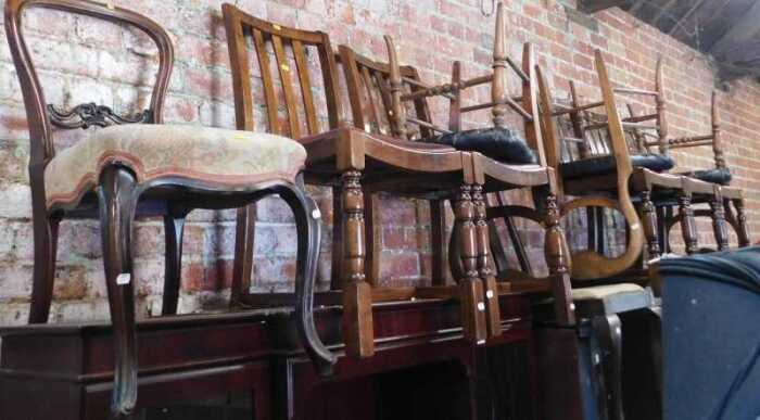A group of dining chairs, of different designs. (10)