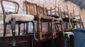 A group of dining chairs, of different designs. (10)