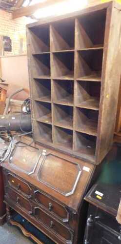 A group of household items, to include vintage hoovers, a pot cupboard with single drawer, an...