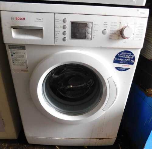 A Bosch Max Varioperfect washing machine, in white.
