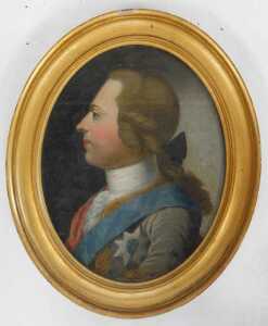 Early 19thC English School. Portrait of a gentleman in quarter profile, clothed in the Order of... - 2