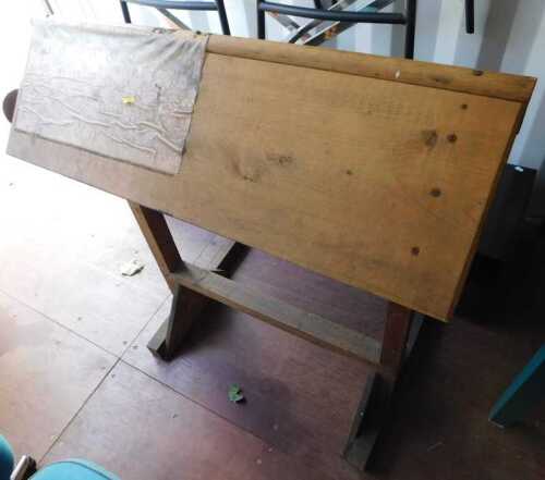 A pine and oak saddle stand, 100cm high