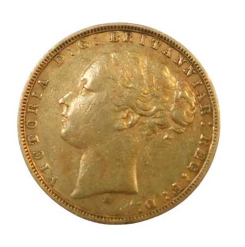 A Victoria young head full gold sovereign, dated 1873, 7.9g.