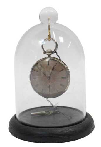 A Victorian silver pocket watch, with a brushed Roman numeric dial, with seconds dial and gold...