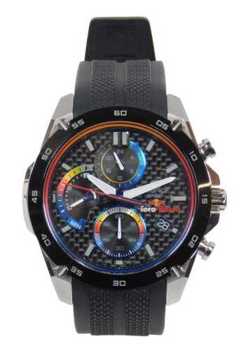 An Edifice Casio Scuderia Toro Rosso limited edition gent's chronograph wristwatch, with black...