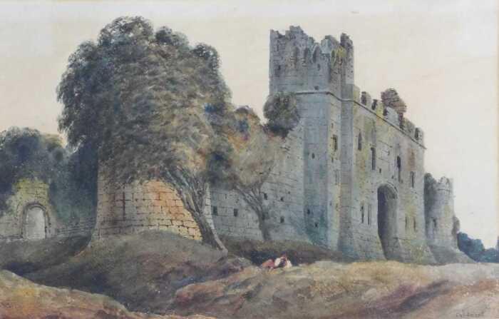 Peter De Wint O.W.S. (1784-1849). The gate of Caldecott Castle, near Chepstow, Wales,...