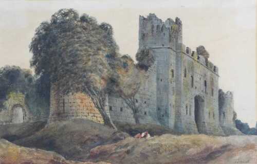 Peter De Wint O.W.S. (1784-1849). The gate of Caldecott Castle, near Chepstow, Wales,...