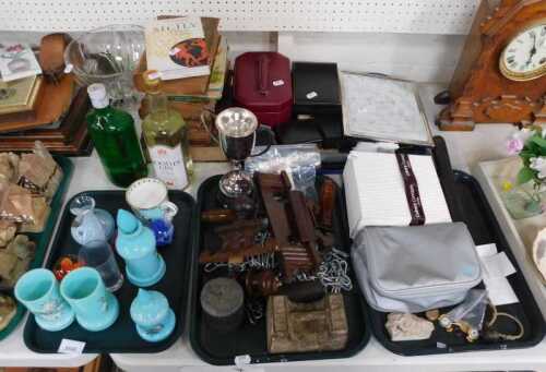Ceramics, glassware and household items, to include blue glass vases, blue glass lidded jar,...